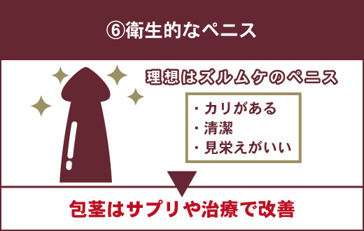 【女性が理想とするペニス⑥】衛生的なペニス 理想はズル剥け『・カリがある・清潔・見栄えがいい』▶包茎はサプリや治療で改善